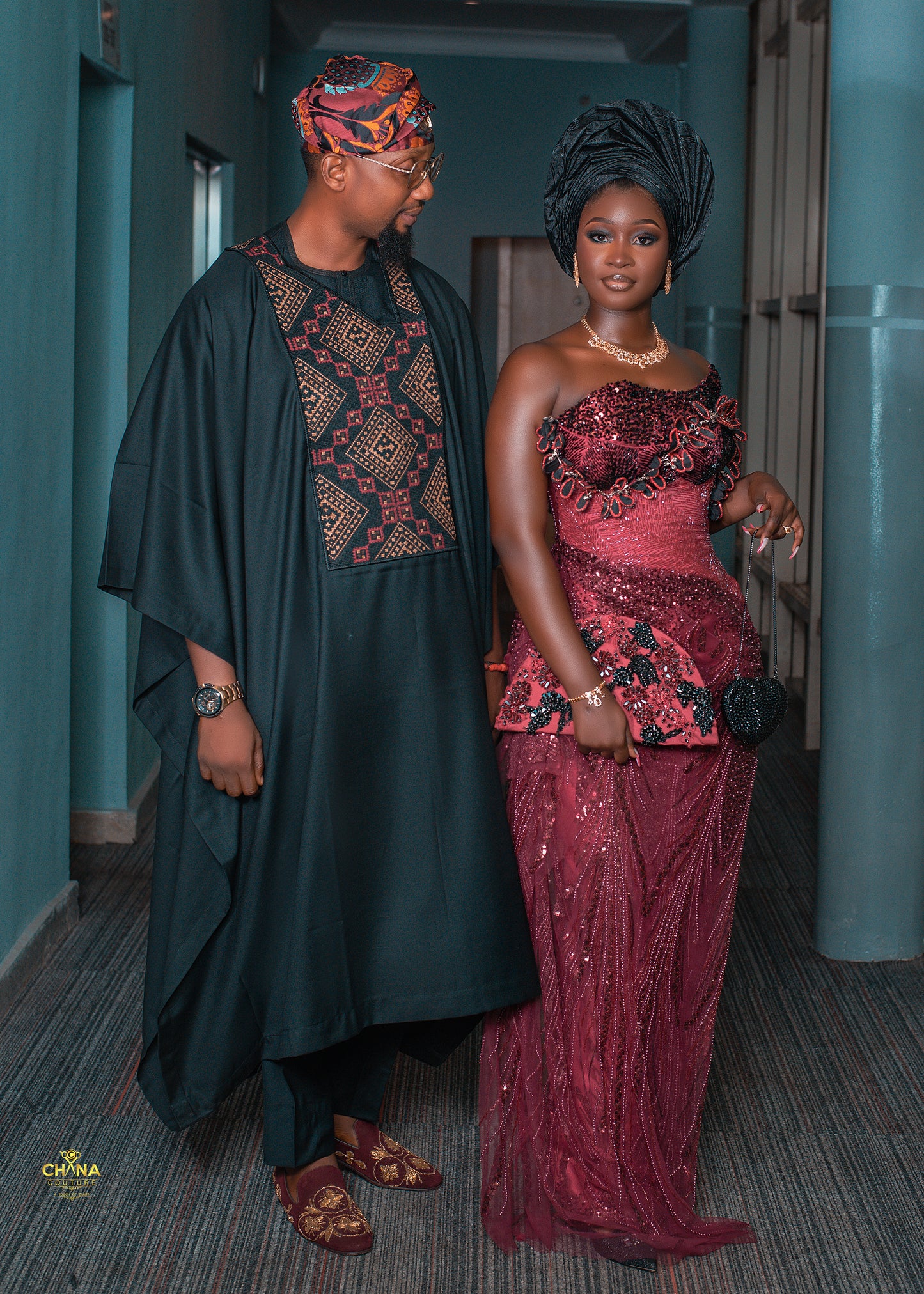 CHANA COUTURE BLACK AGBADA SET 051