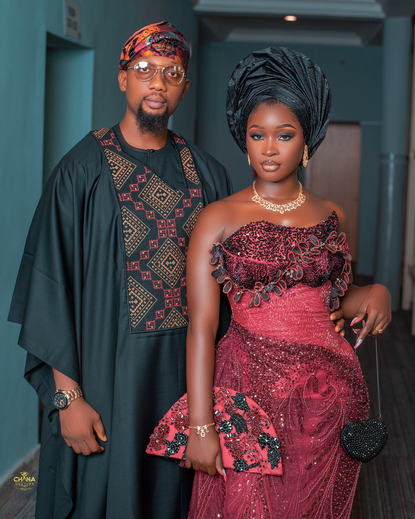 CHANA COUTURE BLACK AGBADA SET 051