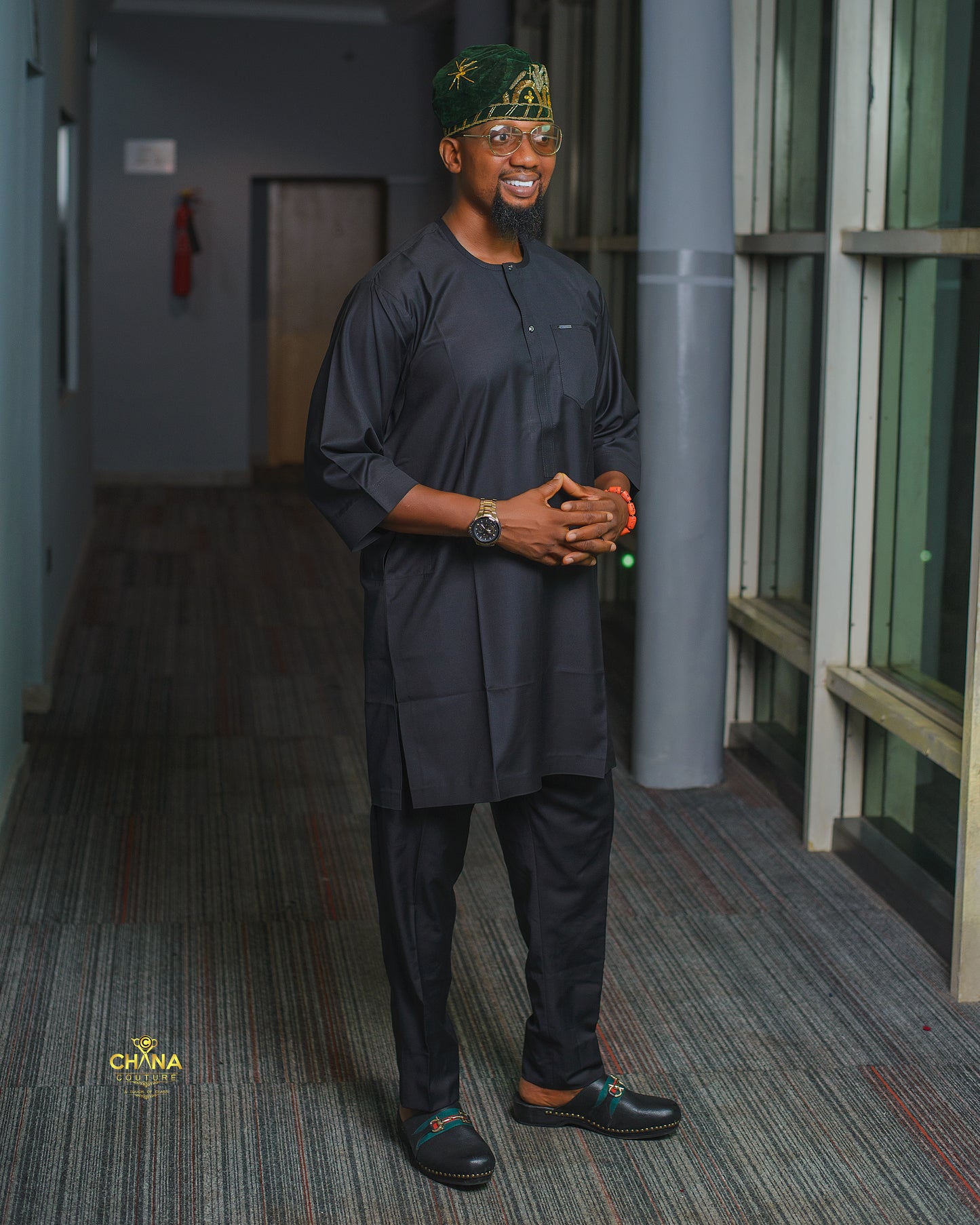 CHANA COUTURE 006 PLAIN BLACK KAFTAN