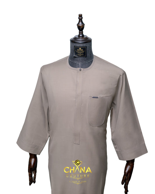 CHANA COUTURE OYSTER GREY KAFTAN 137