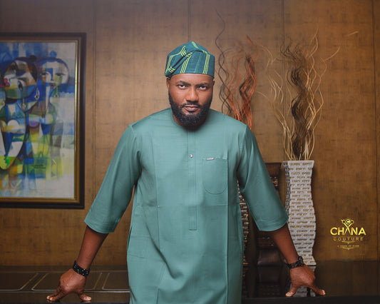 CHANA COUTURE 002 HUNTER GREEN KAFTAN