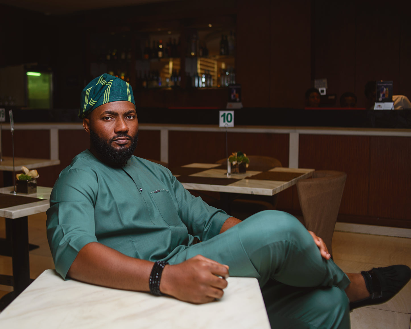 CHANA COUTURE 002 HUNTER GREEN KAFTAN