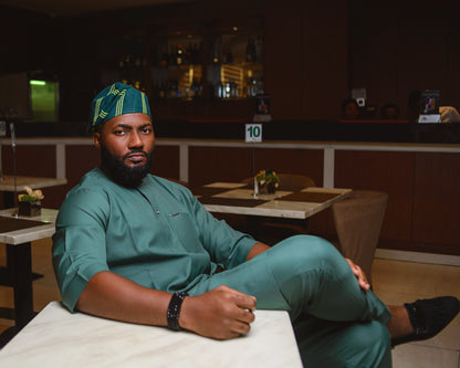 CHANA COUTURE 002 HUNTER GREEN KAFTAN