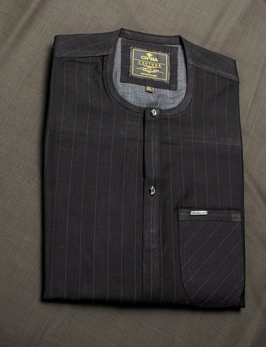 CHANA COUTURE BLACK WITH STRIPES KAFTAN 147