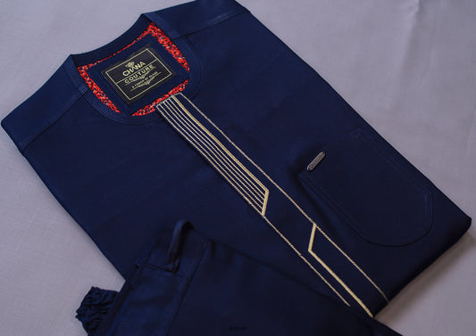 CHANA COUTURE NAVY BLUE WITH EMBROIDERY KAFTAN 143