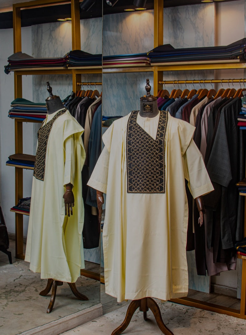CHANA COUTURE CREAM AGBADA WITH EMBROIDERY 157