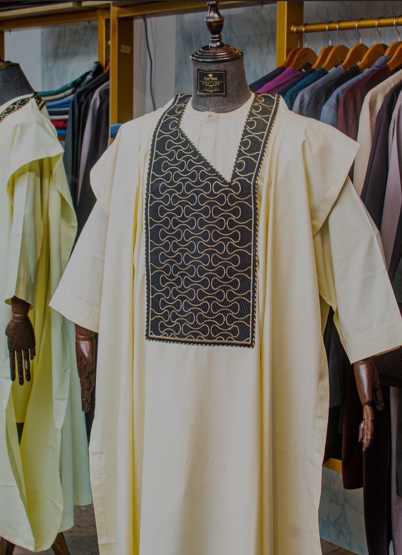 CHANA COUTURE CREAM AGBADA WITH EMBROIDERY 157