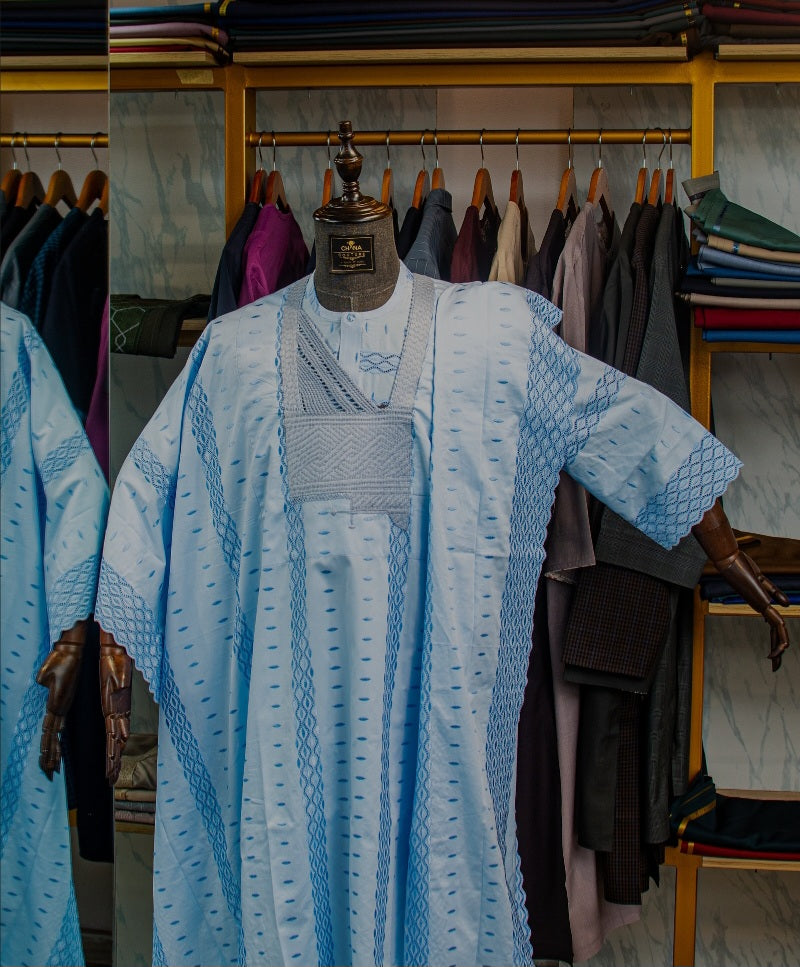 CHANA COUTURE BLUE AGBADA SET 158