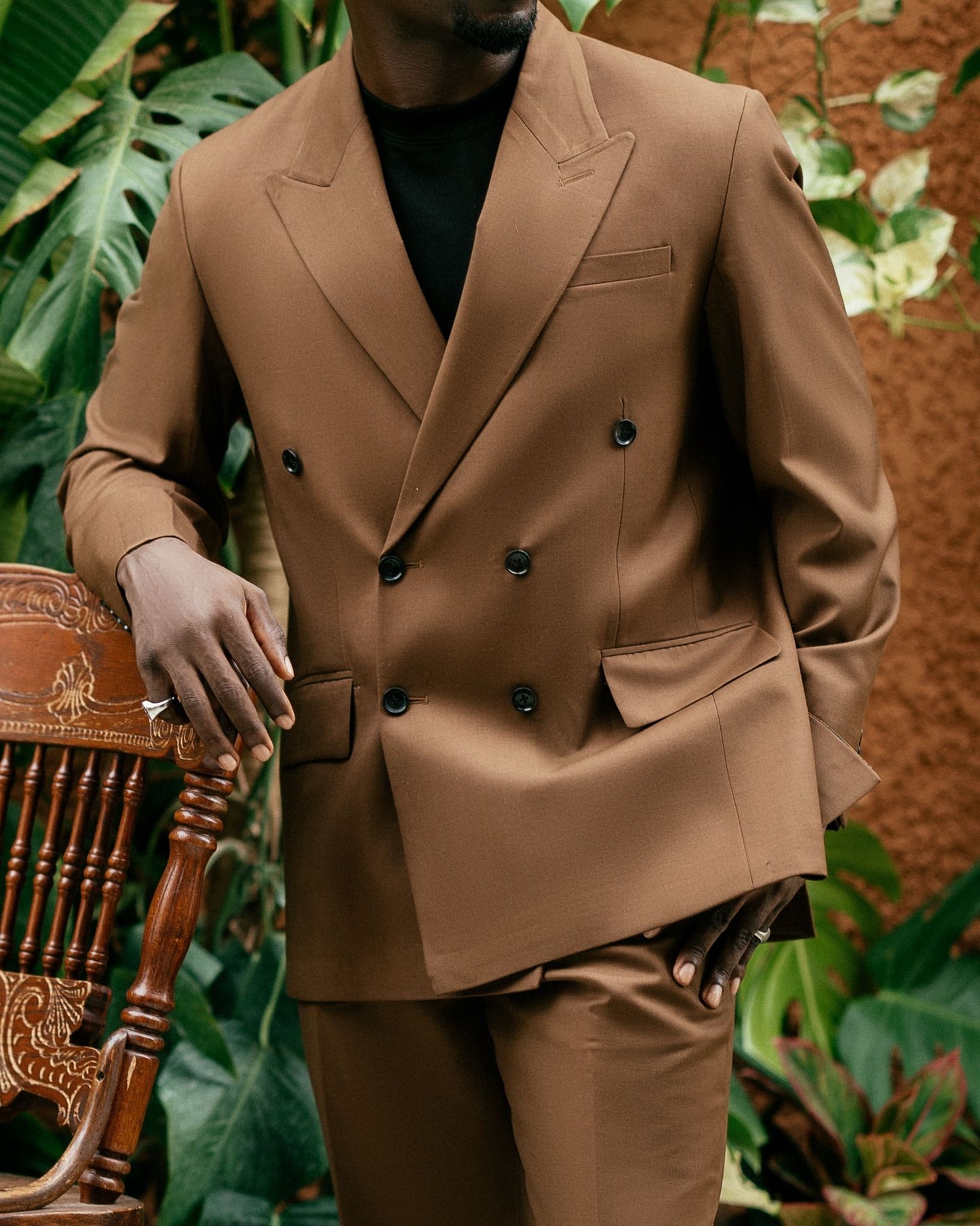 CHANA COUTURE BROWN DOUBLE-BREASTED SUIT