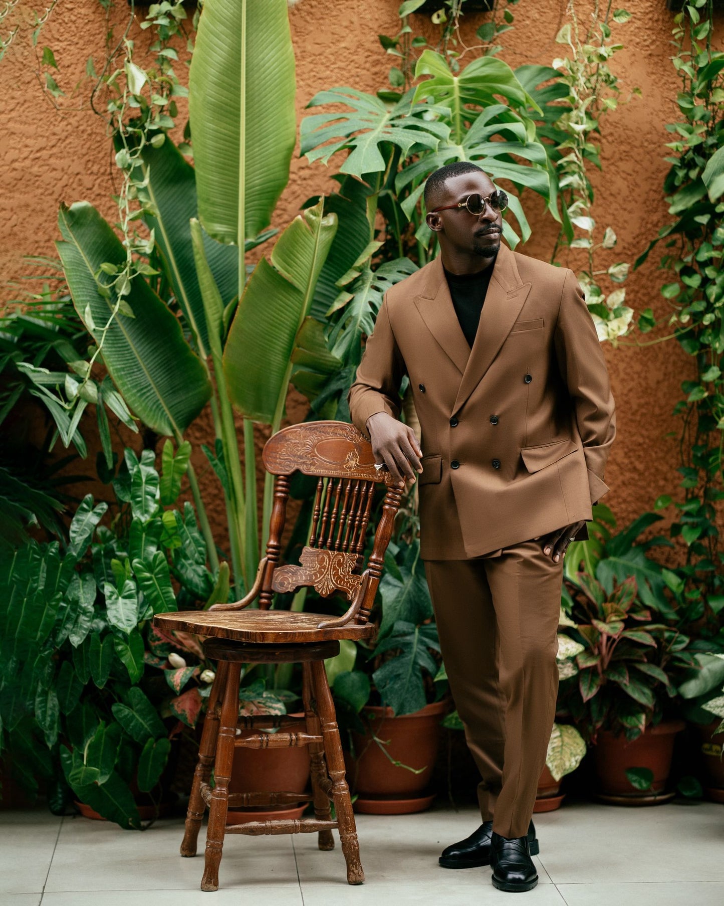 CHANA COUTURE BROWN DOUBLE-BREASTED SUIT