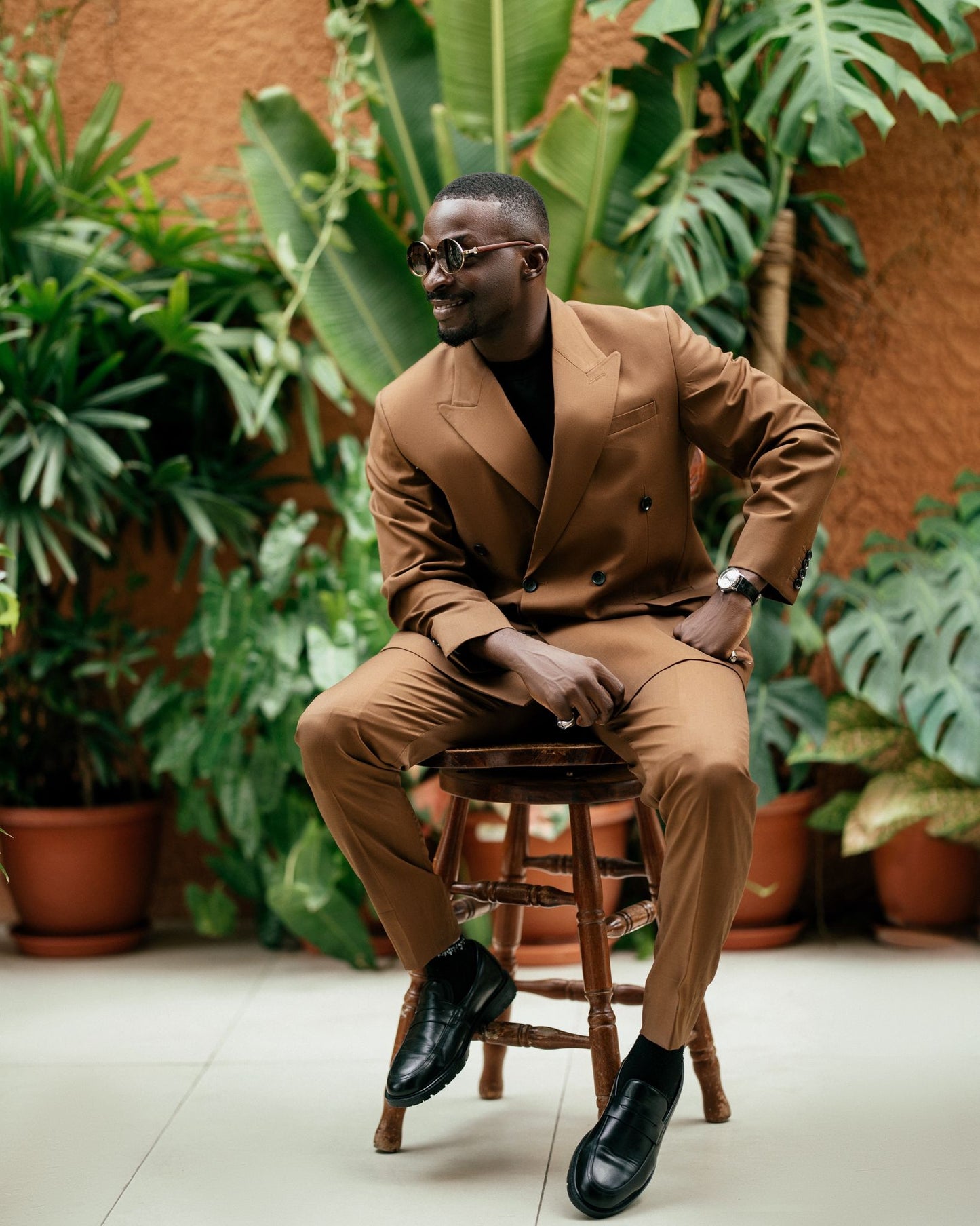 CHANA COUTURE BROWN DOUBLE-BREASTED SUIT