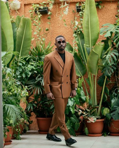 CHANA COUTURE BROWN DOUBLE-BREASTED SUIT